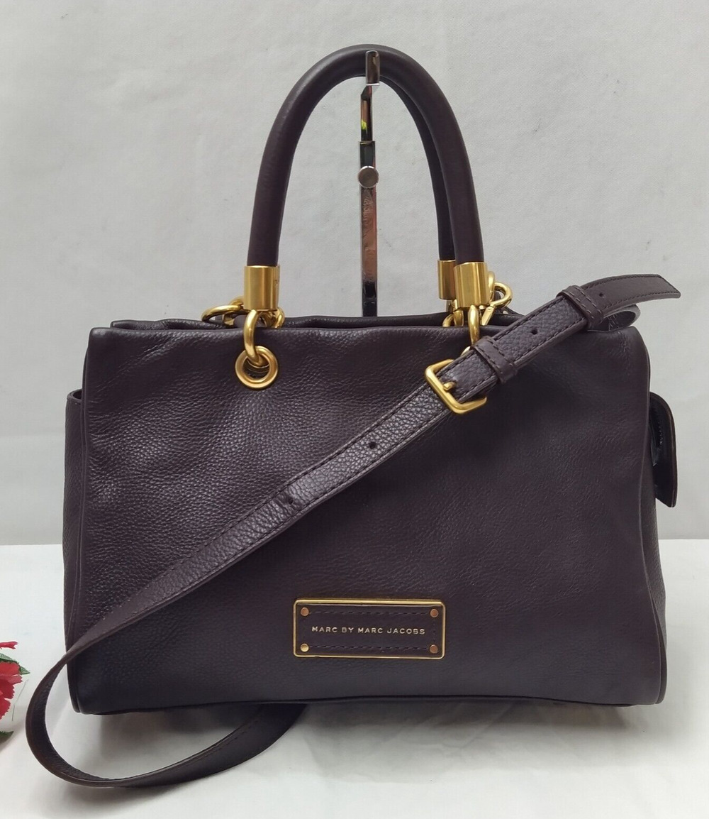 Marc By Marc Jacobs Too Hot To Handle Purple Pebbled Leather Satchel Bag